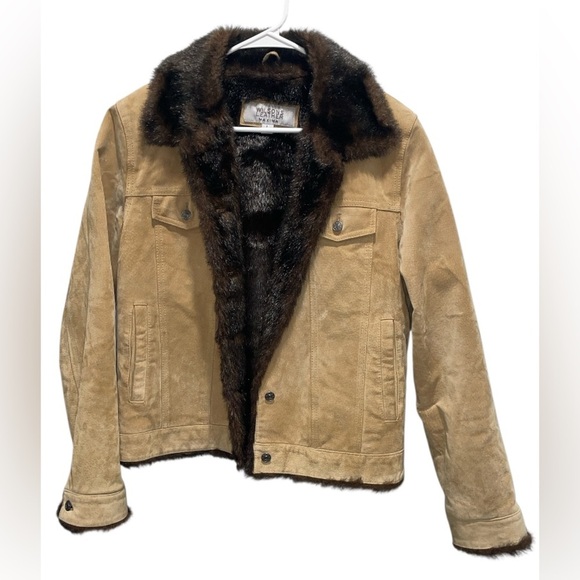 Wilsons Leather Jackets & Blazers - Wilsons Leather Tan Jacket with Faux Fur Large